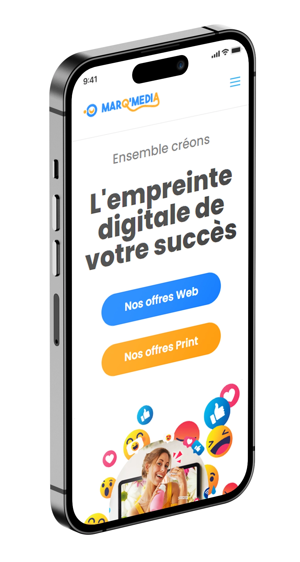 Capture d'écran démontrant le responsive design du site sur différents appareils, qui permettront d'améliorer son empreinte numérique pour gérer on succès en ligne.